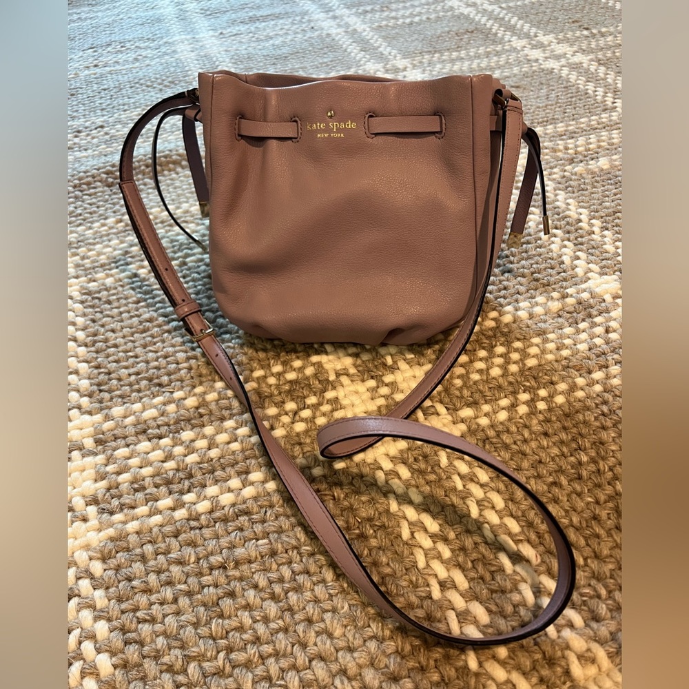 Lavender Leather Kate Spade Cross-Body Bucket Bag
